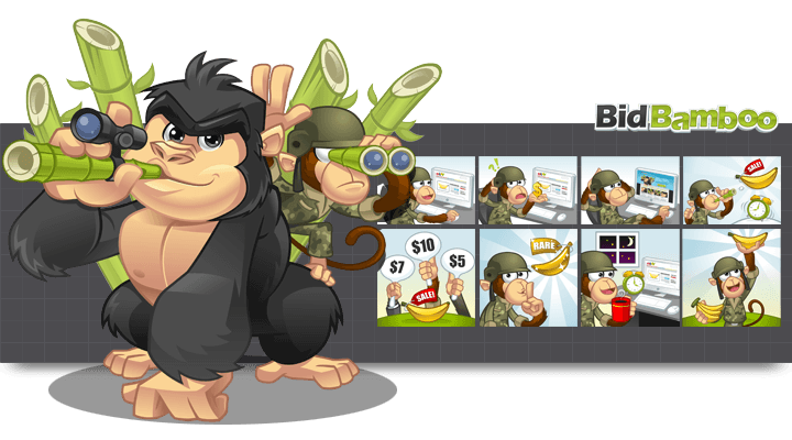 Mascot Design and Web Illustrations for BidBamboo by MLJarmin Illustrations
